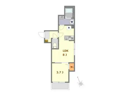 アットリラ八千代台西A(1LDK/3階)の間取り写真