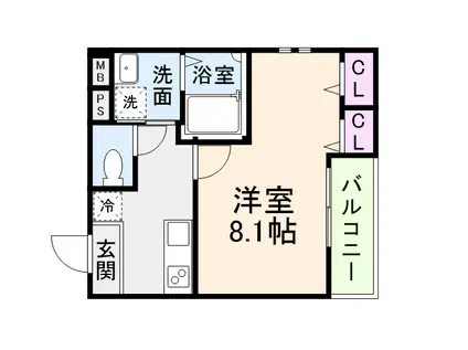 フジパレス堺白鷺V番館(1K/1階)の間取り写真