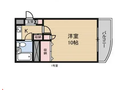 メゾンドくれえる(1K/5階)の間取り写真