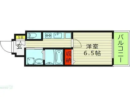 レオンコンフォート都島(1K/8階)の間取り写真