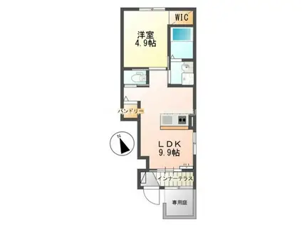 スマイルK(1LDK/1階)の間取り写真