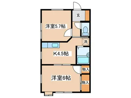 アルテメゾン(2K/1階)の間取り写真