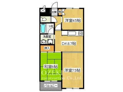 グリーンヒル102(3DK/3階)の間取り写真