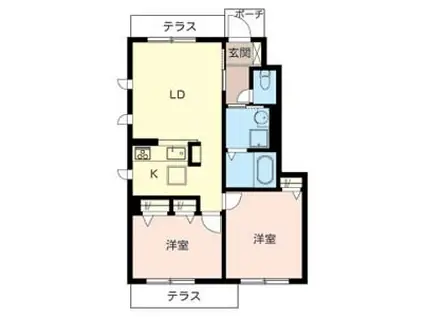 アーク住吉(2LDK/1階)の間取り写真