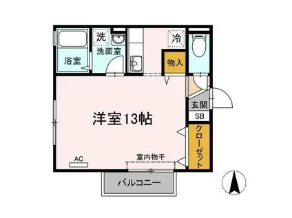 ももたろうハイツ(ワンルーム/2階)の間取り写真