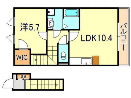 クローバー(1LDK/2階)の間取り写真