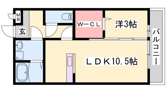 セジュール東阿保 A棟(1LDK/3階)の間取り写真