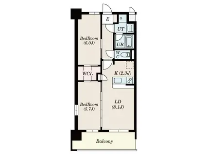 S-RESIDENCE博多駅南AFFORD(2LDK/7階)の間取り写真