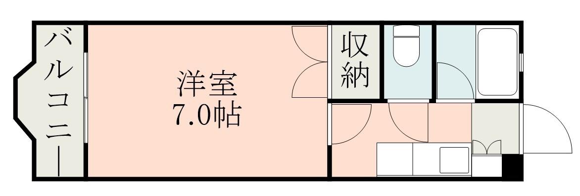 サンパティーク武町(1K/5階)の間取り写真