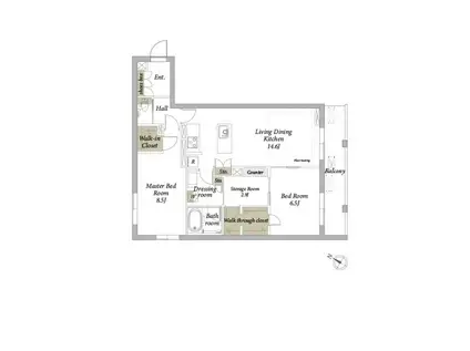 リコラータ(2SLDK/2階)の間取り写真