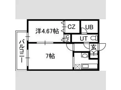 MODULOR南丸山(1LDK/1階)の間取り写真