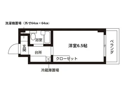 ビィ・シンク(ワンルーム/4階)の間取り写真