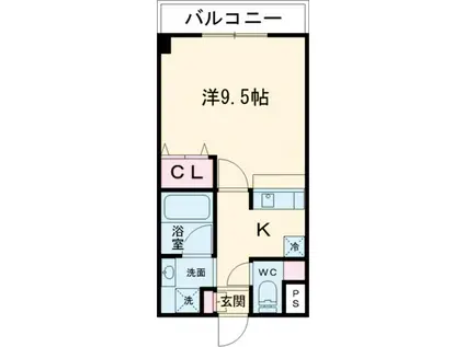 ペイサージュ(1K/1階)の間取り写真