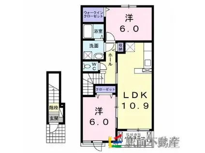クレールII B(2LDK/2階)の間取り写真