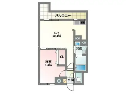 エムプラザ香里六番館(1LDK/2階)の間取り写真