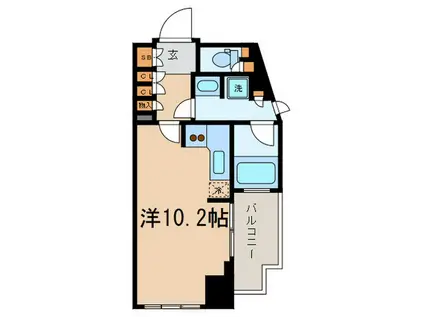 PARK AXIS白金(ワンルーム/10階)の間取り写真