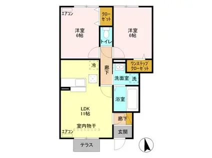 セトルガーデン(2LDK/1階)の間取り写真