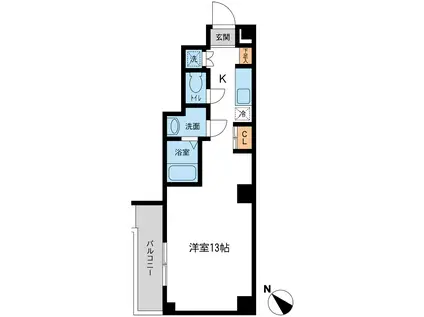 ジェイエムエフレジデンス新横浜(ワンルーム/2階)の間取り写真