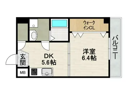 ELEGANTE宝塚(1DK/4階)の間取り写真