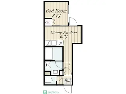 カパリリ中野南台(1DK/3階)の間取り写真