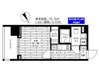 ステージファースト根岸(1K/3階)の間取り写真