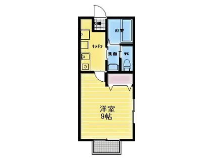 ガルテン宿畑 D棟(1K/2階)の間取り写真