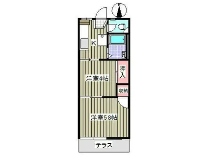 サニーコーポ行田(2K/1階)の間取り写真