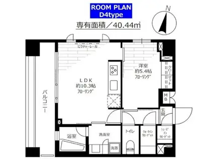 ステージグランデ錦糸町(1LDK/5階)の間取り写真