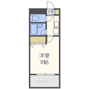 ステイタスマンション大橋(1K/8階)の間取り写真