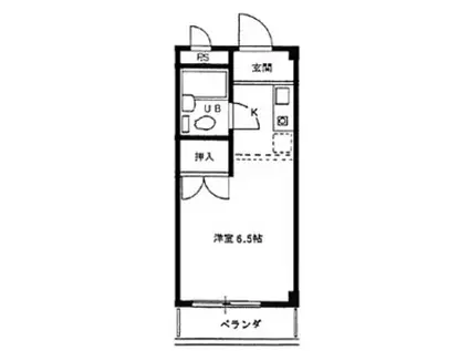 ヒルトップA(1K/2階)の間取り写真