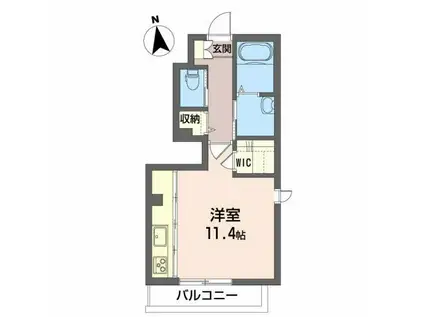 ブランチ(ワンルーム/1階)の間取り写真