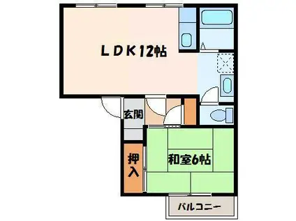 メゾントレビI(1LDK/1階)の間取り写真