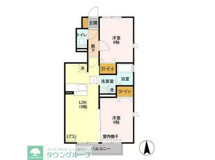 STRAHL(2LDK/1階)の間取り写真