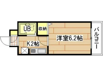 シェル今村(1K/2階)の間取り写真