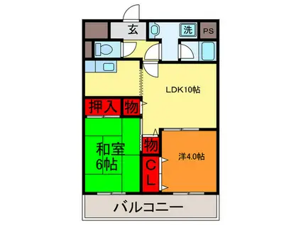 セリエス元町(2LDK/1階)の間取り写真