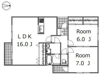 ツインヒル貝沢(2LDK/2階)の間取り写真