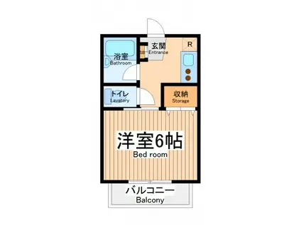 プリムラハイツ(1K/2階)の間取り写真