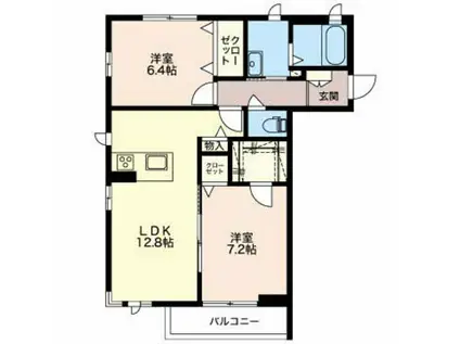 マストテラス上越春日野A(2LDK/1階)の間取り写真