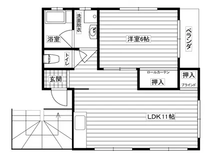 佐々本コーポII(1LDK/2階)の間取り写真