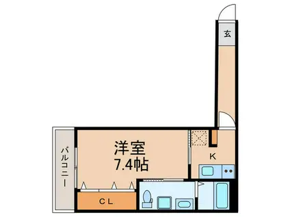 オリゾン(1K/2階)の間取り写真