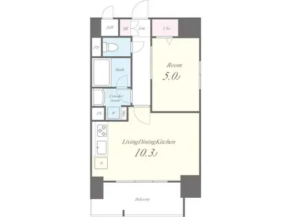 URBANO IRIS(1LDK/10階)の間取り写真