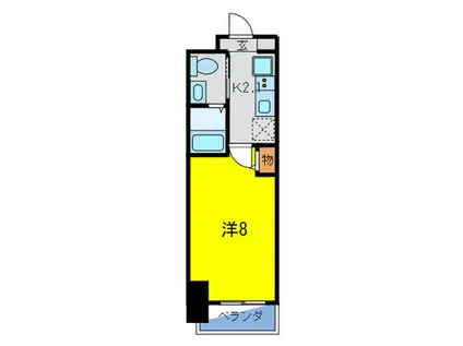 M′プラザ緑橋(1K/9階)の間取り写真