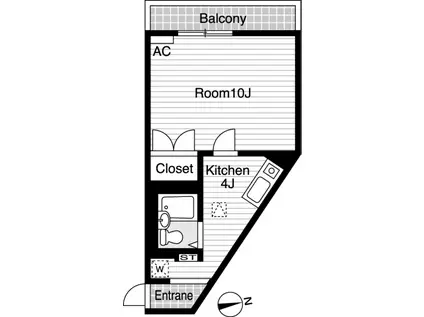 RKレジデンス宮田町(1K/1階)の間取り写真