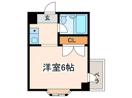 ニチエーイン武蔵野(ワンルーム/2階)の間取り写真