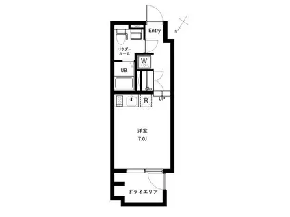 オーキッドレジデンス代々木ウエスト(ワンルーム/1階)の間取り写真