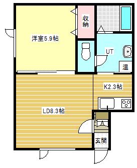 アルページュ(1LDK/1階)の間取り写真