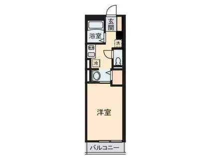 クレスト湘南(1K/2階)の間取り写真