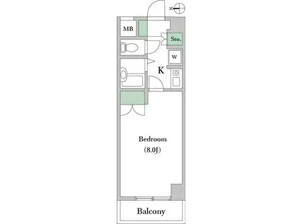 ドミンゴ(1K/3階)の間取り写真