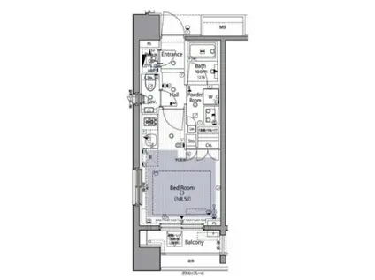 イニシアイオ西麻布(ワンルーム/6階)の間取り写真