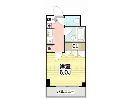 ベイステート安間(1K/7階)の間取り写真